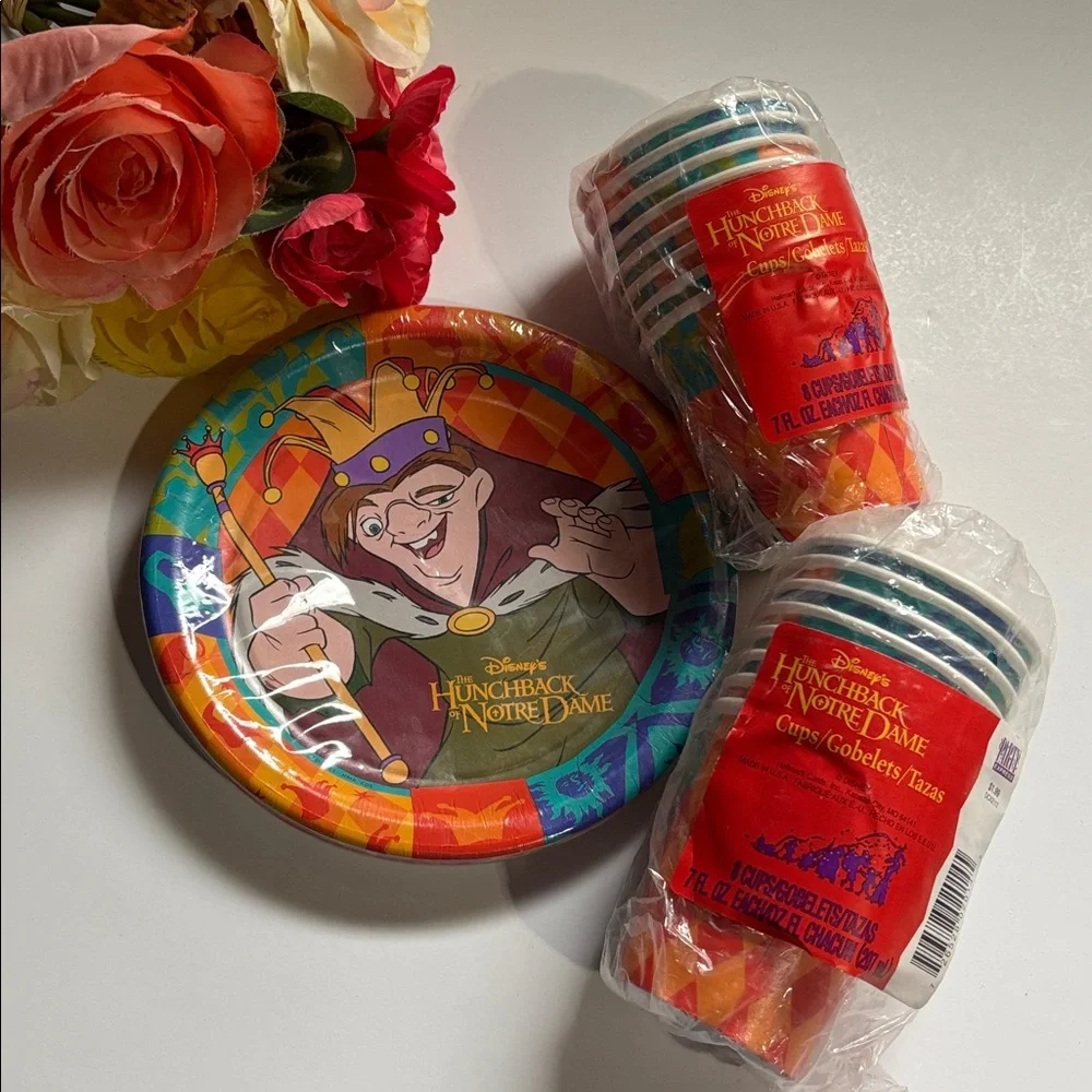 Disney Hunchback of Notre Dame Plates and Cups 1990s Vintage Disney Hunchback